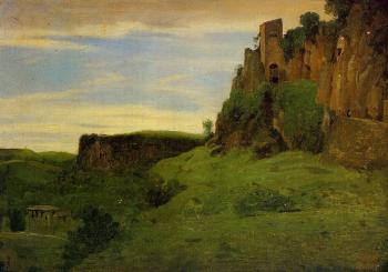 Jean-Baptiste-Camille Corot : Civita Castelland, Buildings High in the Rocks (La Porta San Salvatore)